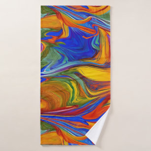 Colourful Multicolor Swirls  Bath Towel