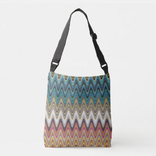 Colourful Multicolored Elegant Wavy Pattern Crossbody Bag