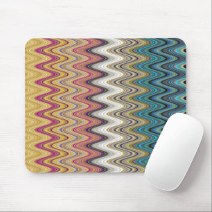 Colourful Multicolored Elegant Wavy Pattern Mouse Pad