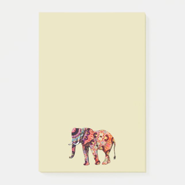 Colourful Multicolored Elephant Post-it Notes (Front)