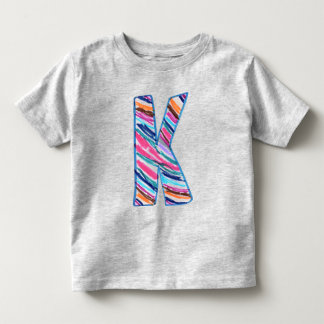 Colourful Multicolored Letter K as in Kay Toddler T-Shirt