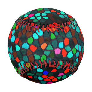 Colourful Multicolored Pattern Baseball