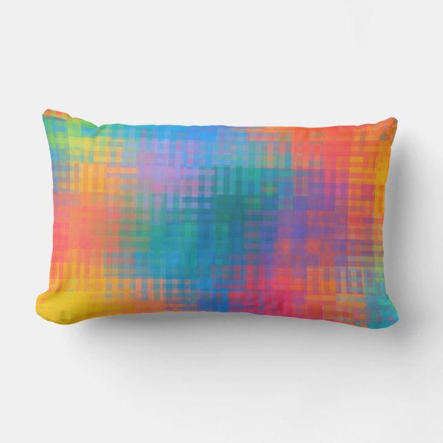 Colourful Multicolored Pattern Lumbar Cushion (Front)