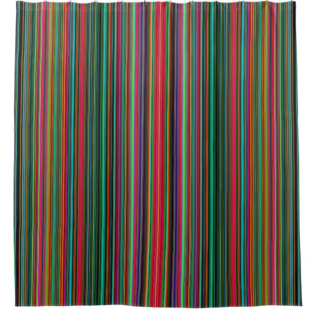 Colourful Multicolored Pattern Shower Curtain (Front)