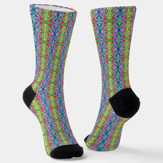 Colourful Multicolored Pattern   Socks (Angled)