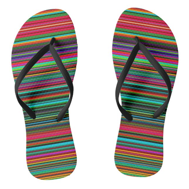 Colourful Multicolored Pattern Thongs (Footbed)