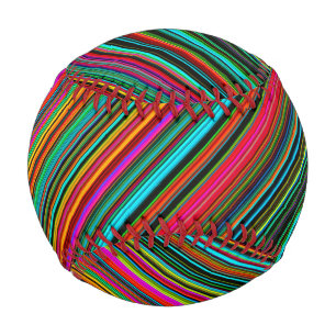 Colourful Multicolored Striped Pattern Baseball