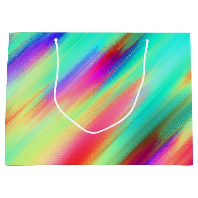Colourful Multicoloured Abstract Pattern Large Gift Bag (Front)