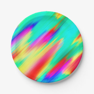 Colourful Multicoloured Abstract Pattern Paper Plate