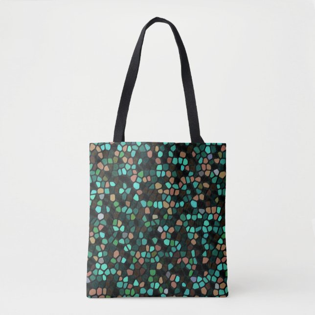 Colourful Multicoloured Mosaic Pattern Tote Bag (Front)
