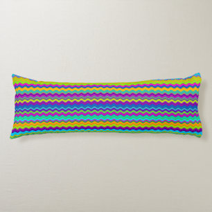 Colourful Multicoloured Wavy Line Pattern Body Cushion