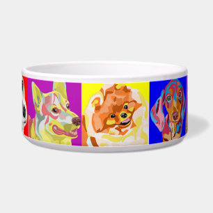 Colourful Multiple Breed Dog Bowl