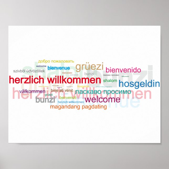 Colourful Multiple Language Welcome Poster (Front)