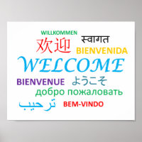 Colourful Multiple Language Welcome