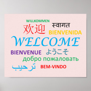 Colourful Multiple Language Welcome Poster