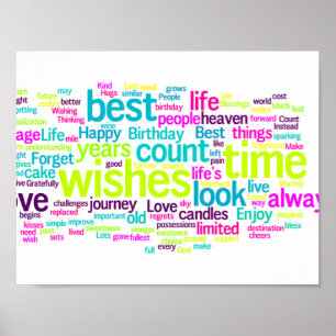 Colourful Multiple Language Word Cloud Poster