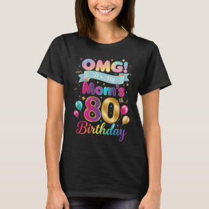 Colourful Mum 80th Birthday Party Design T-Shirt