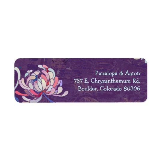 Colourful Mum Purple Wedding Address Labels