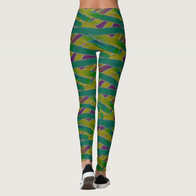 Colourful Mummy Wrap seamless design Leggings (Back)