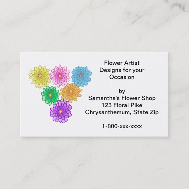 Colourful Mums Custom Business Cards (Front)