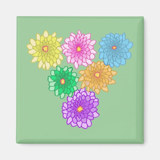 Colourful Mums Custom Magnets (Front)