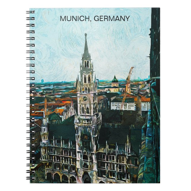 Colourful Munich Germany Oil Paint Notebook (Front)