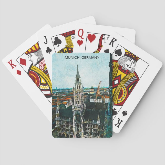 Colourful Munich Germany Oil Paint Playing Cards (Back)