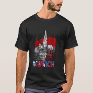 Colourful Munich Skyline Watercolor Art Vibrant Ba T-Shirt