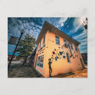 Colourful Mural on Yellow Downtown Building Postcard