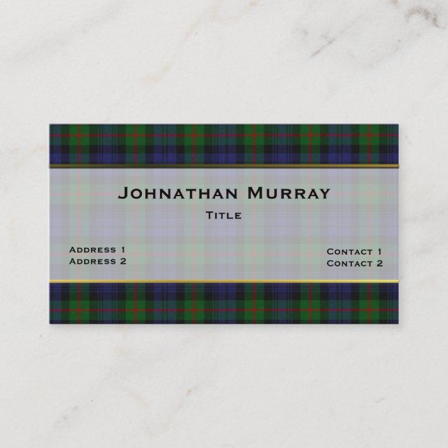 Colourful Murray Plaid Custom Business Card (Front)