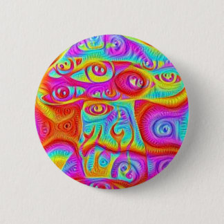 colourful mushroom 6 cm round badge