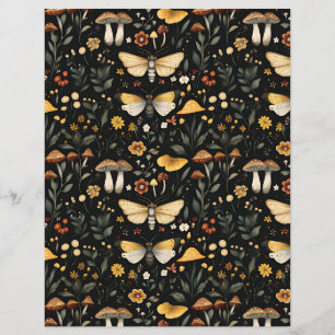 colourful mushroom fall pattern scrapbook paper