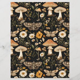 colourful mushroom fall pattern scrapbook paper
