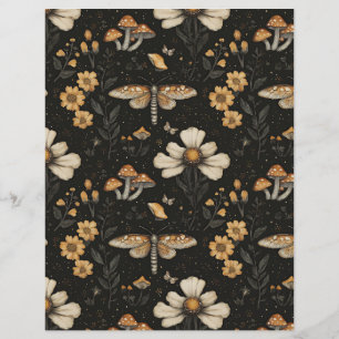 colourful mushroom fall pattern scrapbook paper