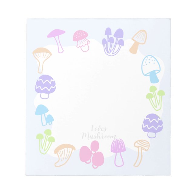 Colourful Mushroom Notepad (Front)