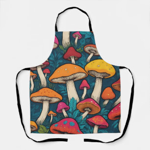 Colourful Mushroom Pattern Apron
