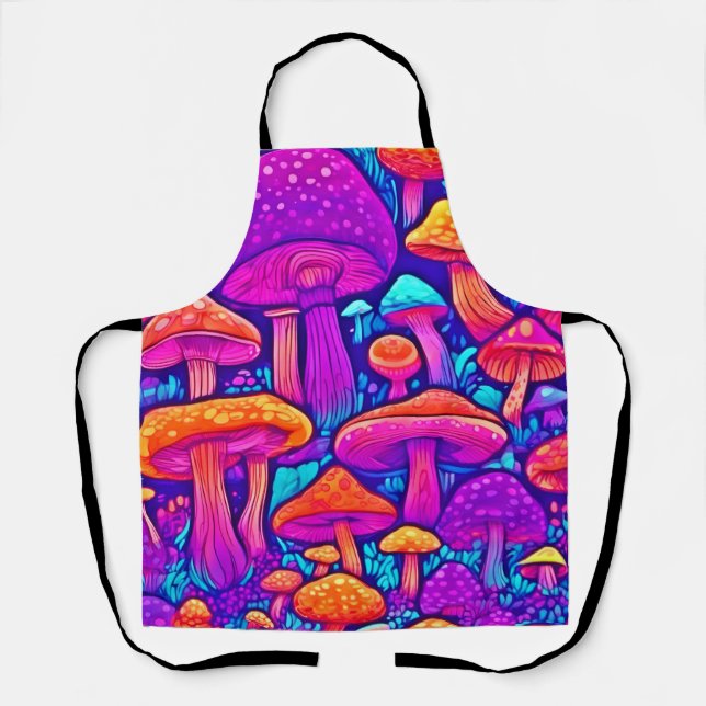 Colourful Mushroom Pattern Apron (Front)