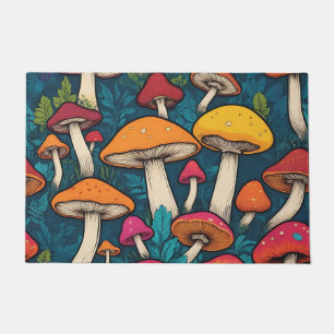 Colourful Mushroom Pattern Doormat