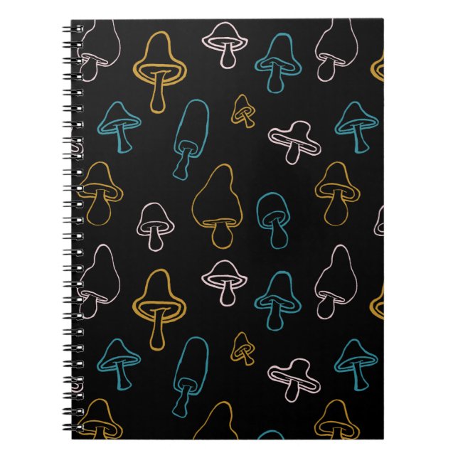 Colourful Mushroom Pattern  Notebook (Front)