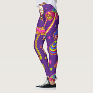 Colourful Mushrooms - Amazing Magic Plants Pattern Leggings