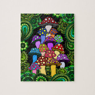Colourful Mushrooms Jigsaw Puzzle