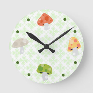 Colourful Mushrooms Kitchen Wall Clock