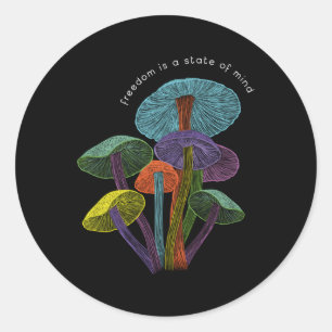 Colourful Mushrooms Of Imagination Classic Round Sticker