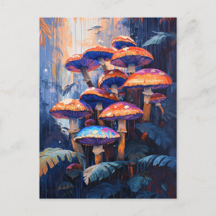 Colourful Mushrooms Rainforest Jungle Postcard