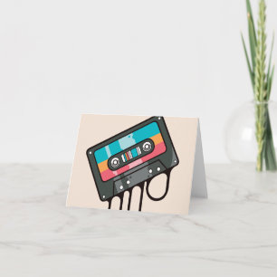 Colourful music cassette card