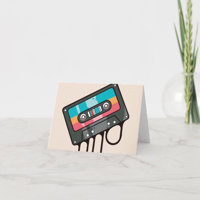 Colourful music cassette card (Front)