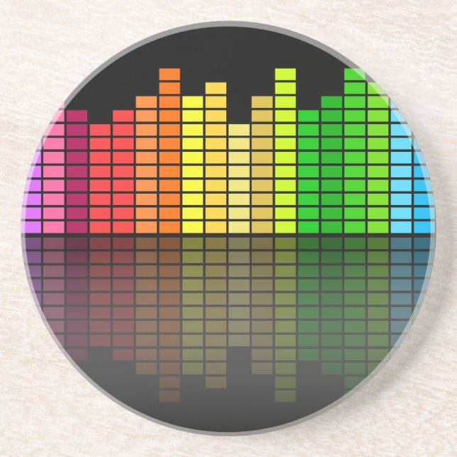 Colourful Music Equalizer w/Reflection, Cool Techn Coaster (Front)