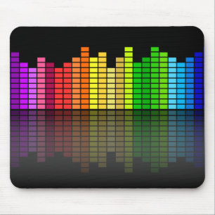 Colourful Music Equalizer w/Reflection, Cool Techn Mouse Pad
