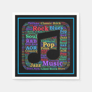 Colourful Music Genres Napkin