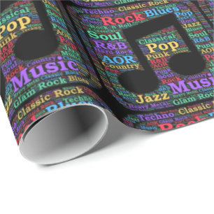 Colourful Music Genres Wrapping Paper